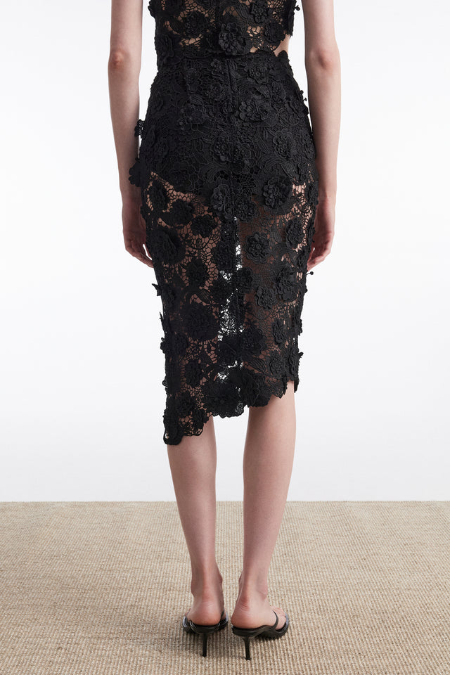 CHARLOTTE MIDI SKIRT BLACK