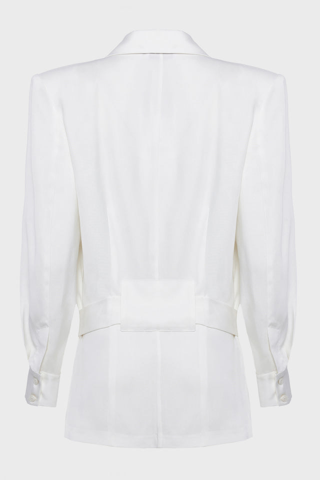 LETICIA BLAZER DRESS WHITE