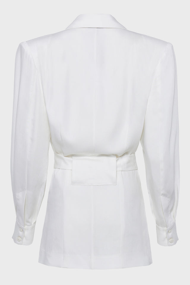 LETICIA BLAZER DRESS WHITE
