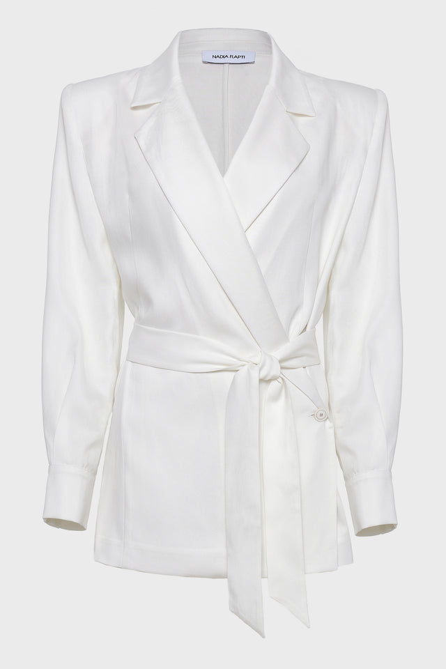LETICIA BLAZER DRESS WHITE