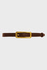 SLIM LEATHER BELT RUSTIC BROWN