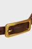SLIM LEATHER BELT RUSTIC BROWN