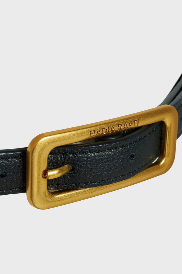 SLIM LEATHER BELT BLACK