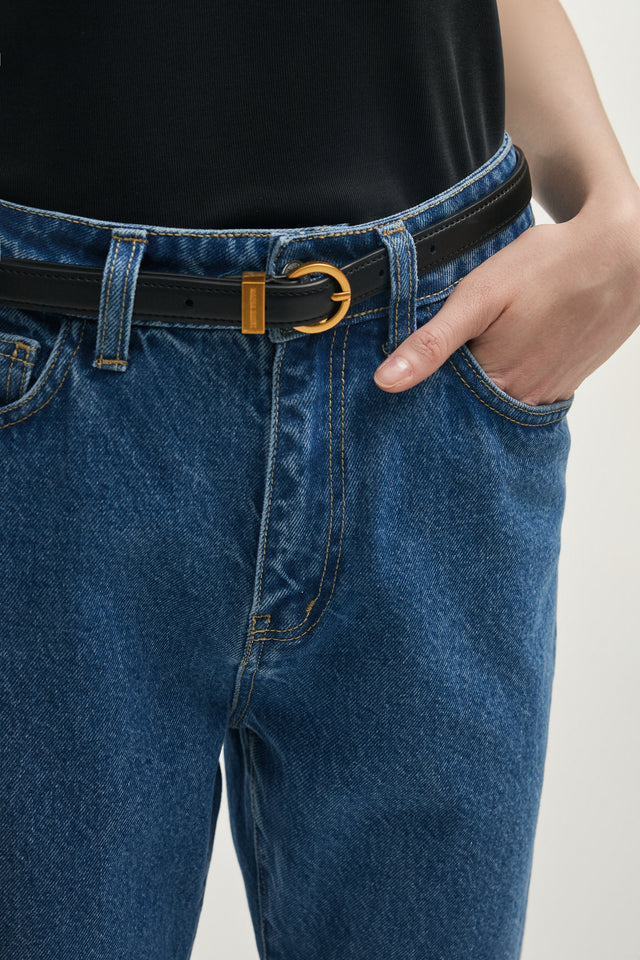 ROCKY LEATHER BELT BLACK