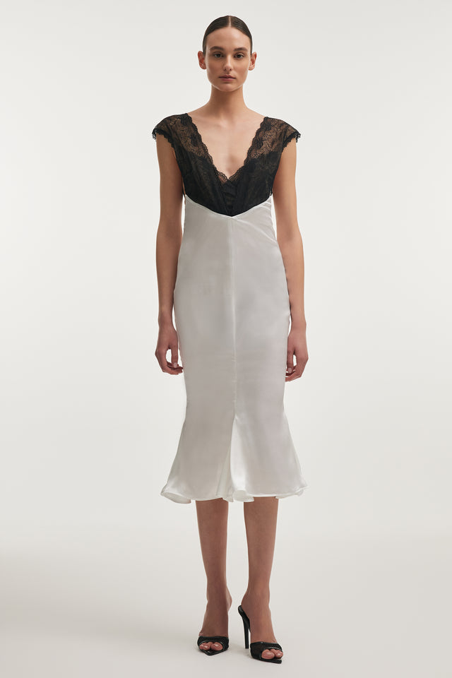 NAIA MIDI DRESS WHITE