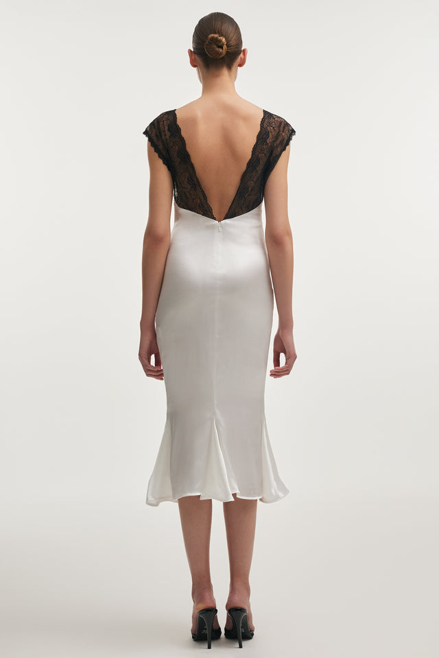 NAIA MIDI DRESS WHITE