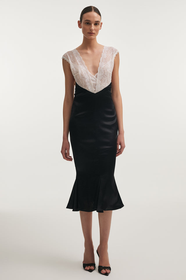 NAIA MIDI DRESS BLACK