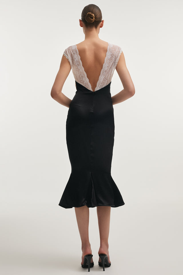 NAIA MIDI DRESS BLACK