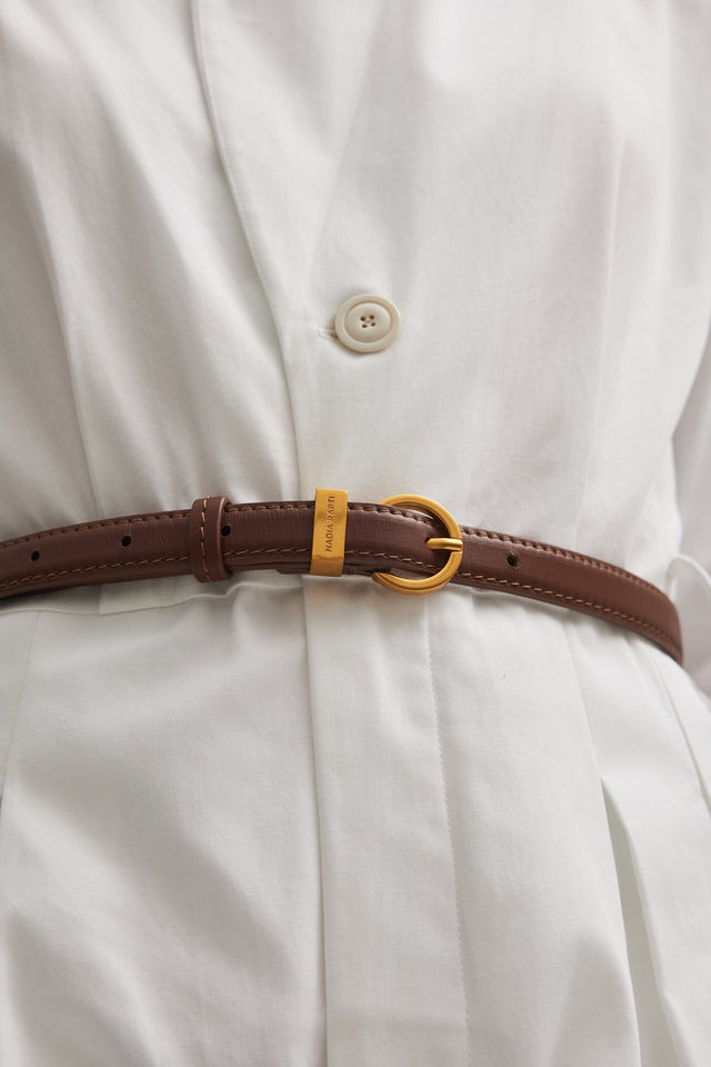 ROCKY LEATHER BELT TERRACOTTA BROWN