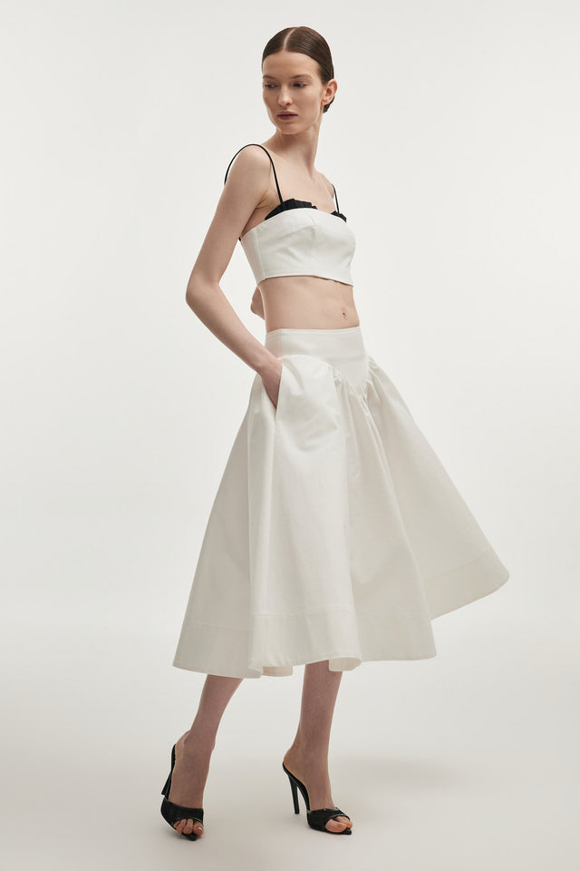 HIBISCUS TOP WHITE/BLACK