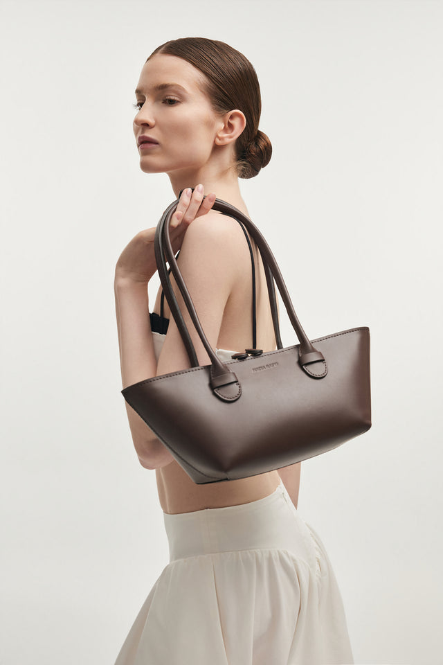 GARDENIA LEATHER BAG COFFEE BROWN