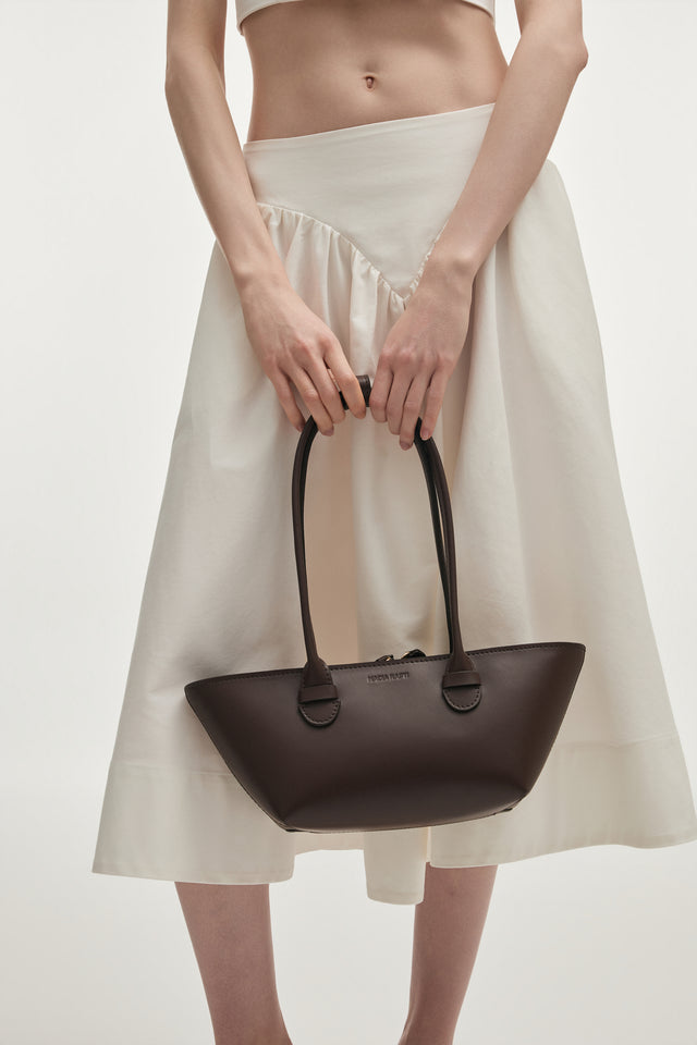 GARDENIA LEATHER BAG COFFEE BROWN