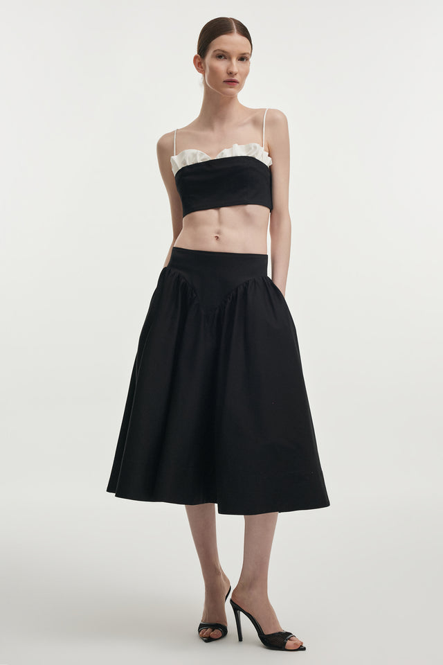 HIBISCUS TOP BLACK/WHITE