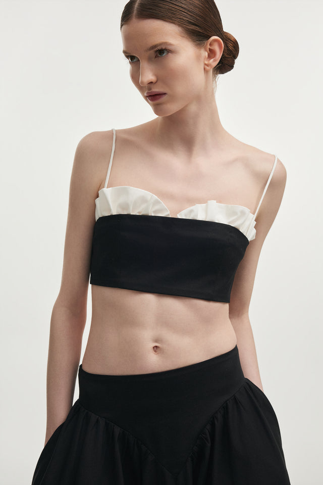 HIBISCUS TOP BLACK/WHITE