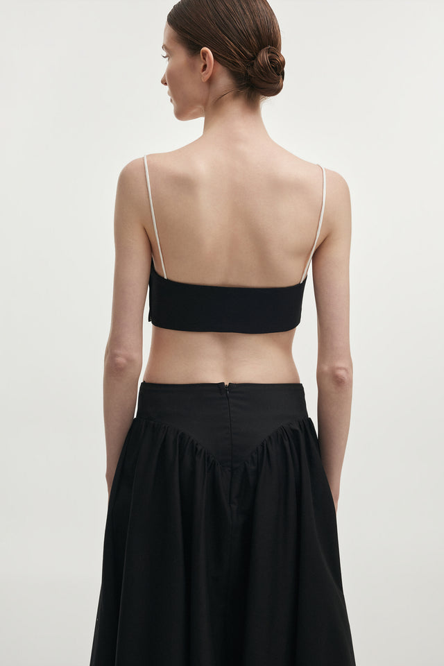 HIBISCUS TOP BLACK/WHITE
