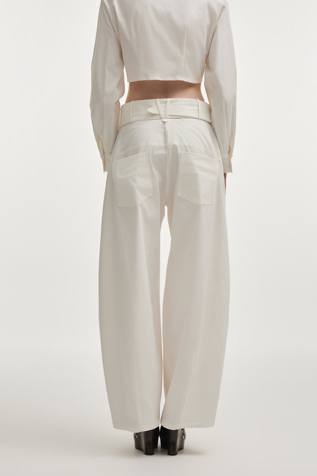 PURE BARREL TROUSERS WHITE
