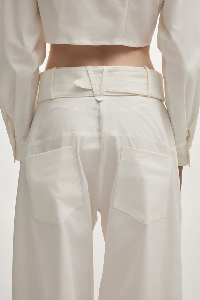 PURE BARREL TROUSERS WHITE