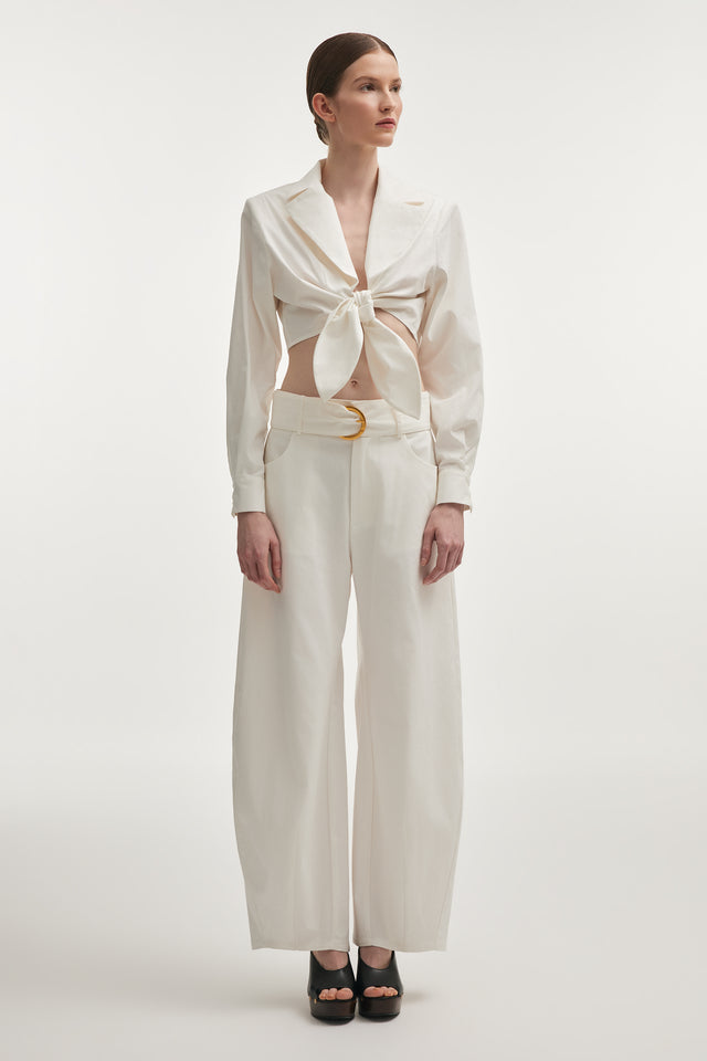 PURE BARREL TROUSERS WHITE