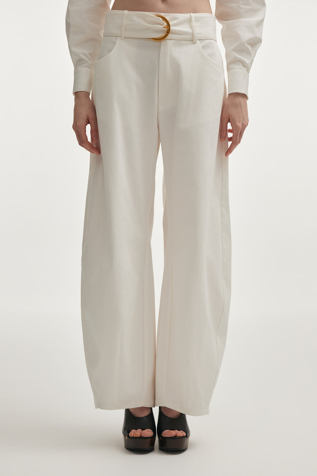 PURE BARREL TROUSERS WHITE