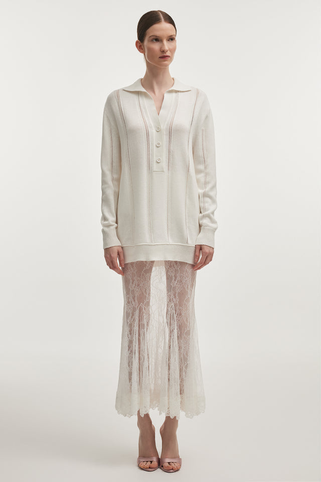 VEIL MAXI SKIRT WHITE