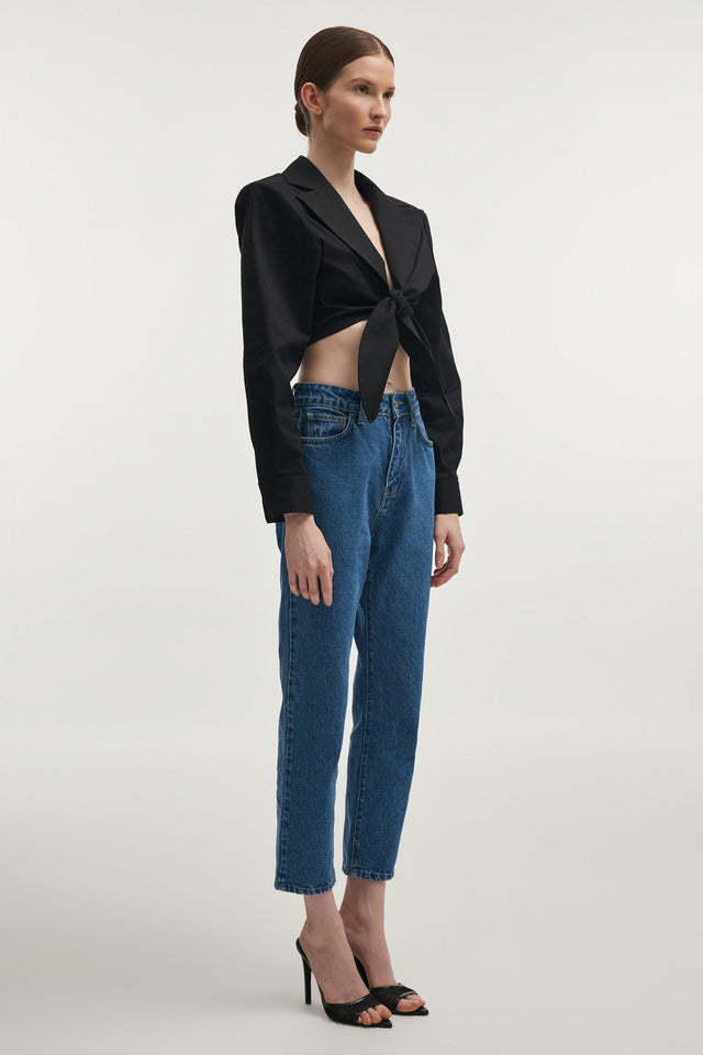 PURE CROP SHIRT BLACK