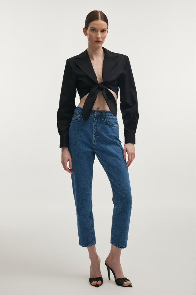 PURE CROP SHIRT BLACK