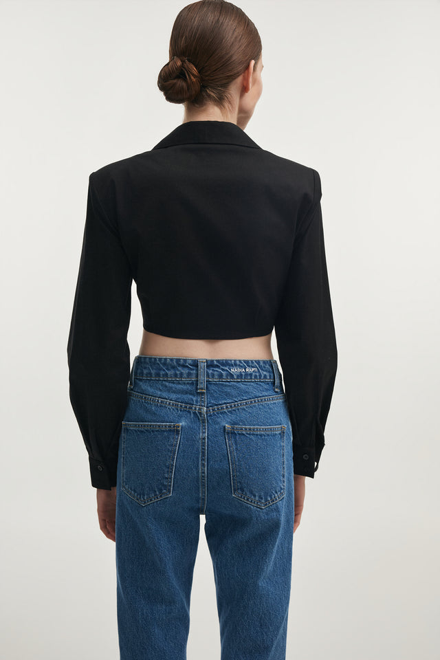 PURE CROP SHIRT BLACK