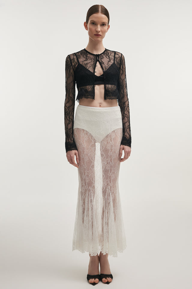 VEIL MAXI SKIRT WHITE