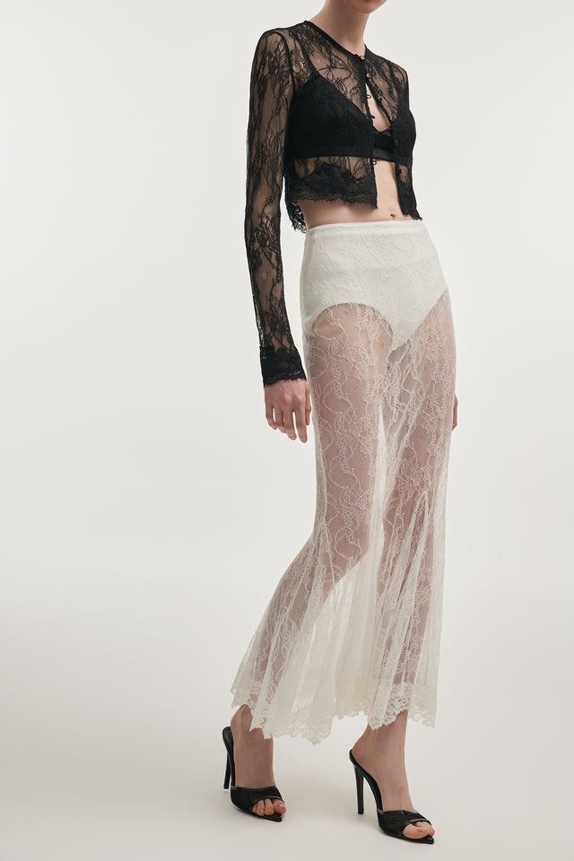 VEIL MAXI SKIRT WHITE