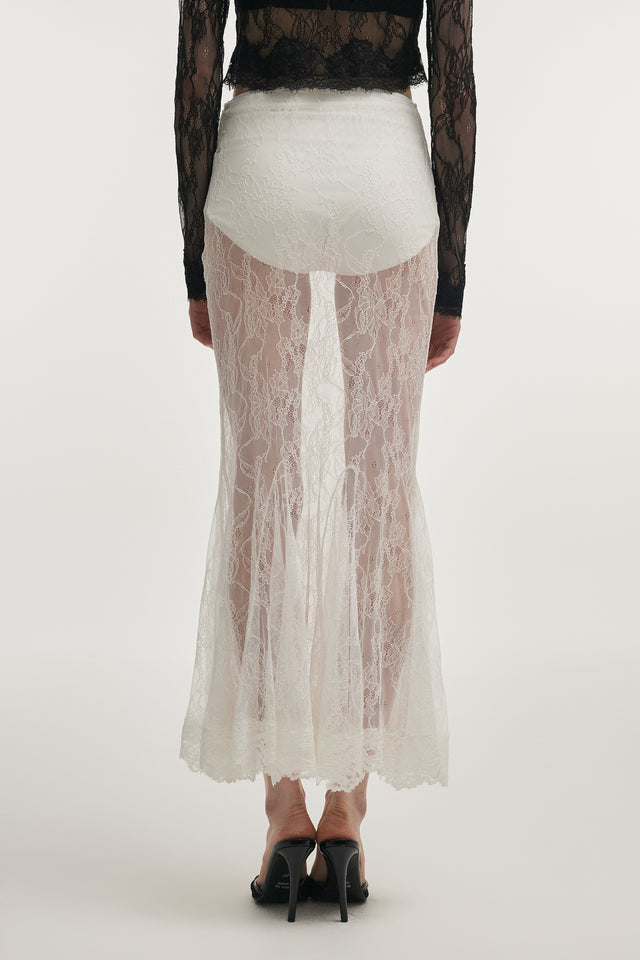 VEIL MAXI SKIRT WHITE