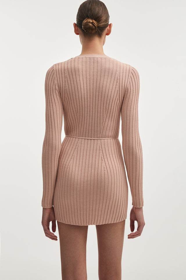 FEMME KNITTED MINI DRESS PINK