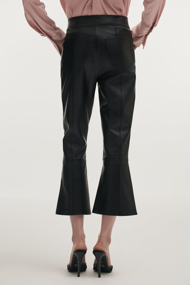 TEMPEST LEATHER CAPRI TROUSERS BLACK