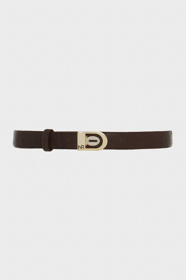REI LEATHER BELT DOUBLE SIDED M/W BROWN