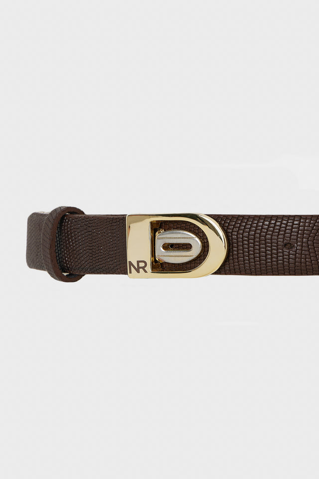 REI LEATHER BELT DOUBLE SIDED M/W BROWN