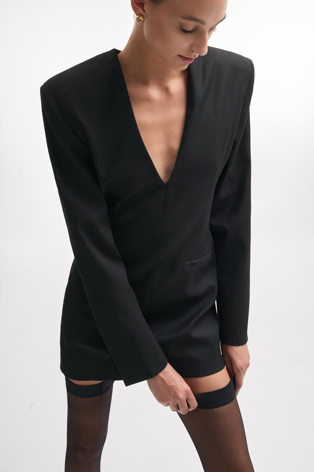 NIGHT SHIFT BLAZER DRESS BLACK