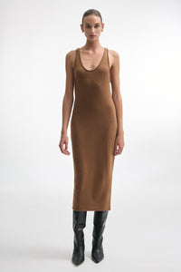 WHITNEY SLEEVELESS DRESS BROWN