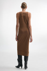 WHITNEY SLEEVELESS DRESS BROWN