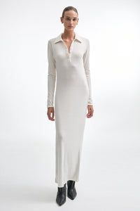 WHITNEY LONG SLEEVE DRESS ECRU