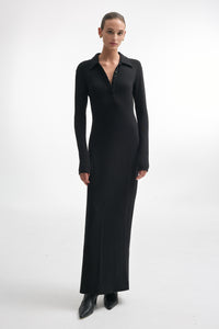 WHITNEY LONG SLEEVE MAXI DRESS BLACK