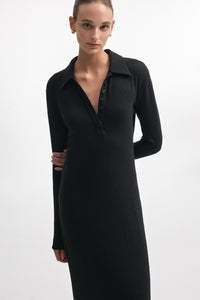 WHITNEY LONG SLEEVE MAXI DRESS BLACK