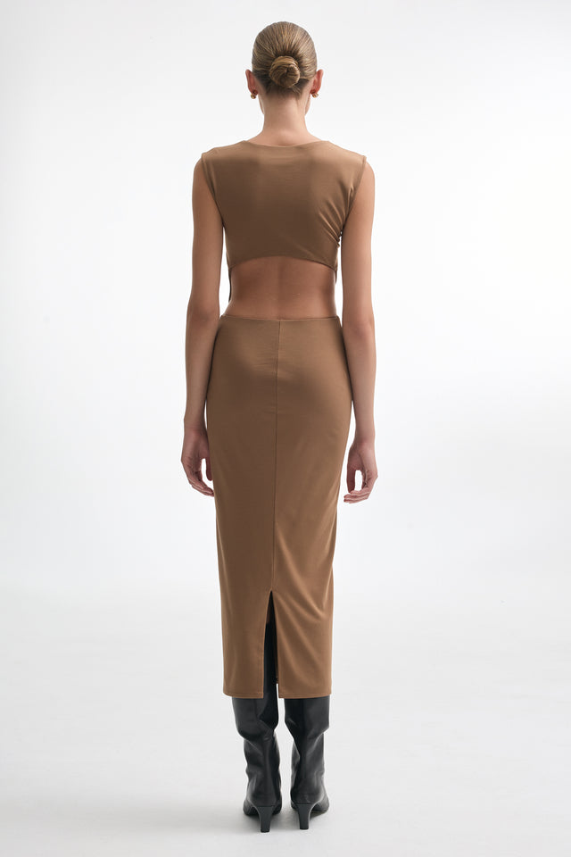 BROOKE DRESS BROWN