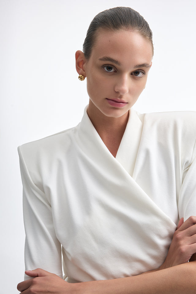MELANIE CROP TOP OFF WHITE