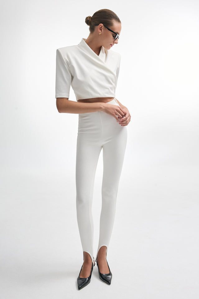 MELANIE CROP TOP OFF WHITE