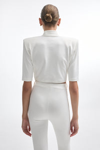 MELANIE CROP TOP OFF WHITE