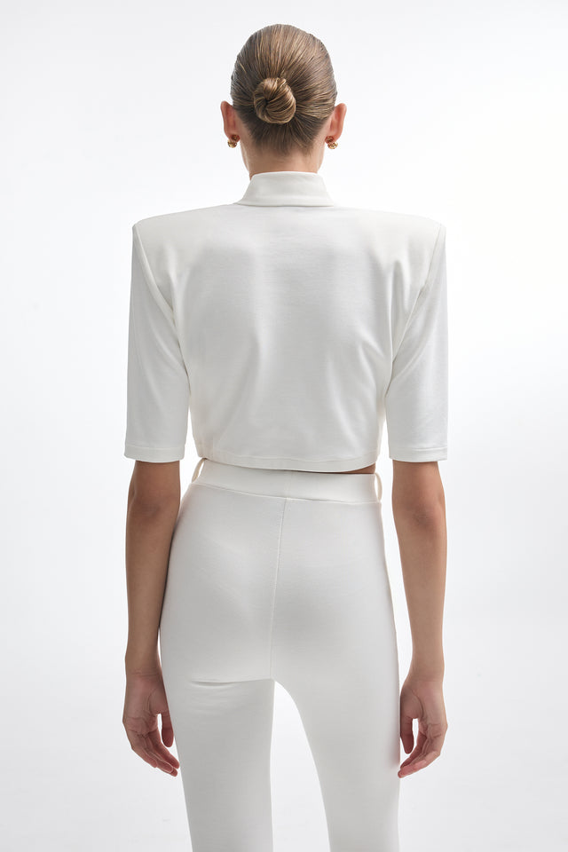 MELANIE CROP TOP OFF WHITE