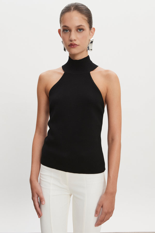 HEAVEN KNITTED TOP BLACK