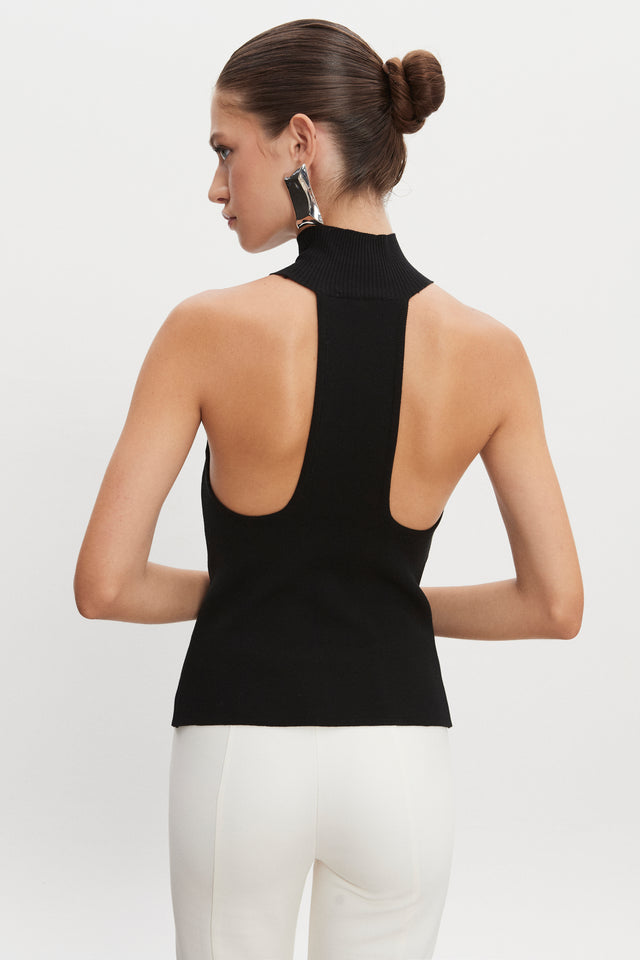 HEAVEN KNITTED TOP BLACK