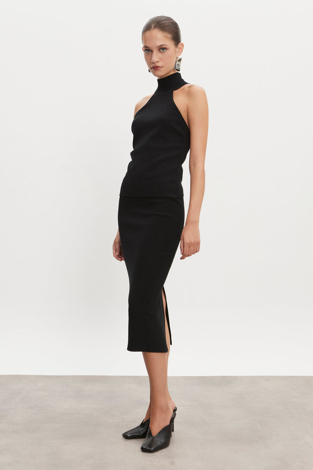 HEAVEN KNITTED TOP BLACK