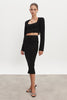 HEAVEN KNITTED MIDI SKIRT BLACK