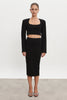 HEAVEN KNITTED CARDIGAN TOP BLACK